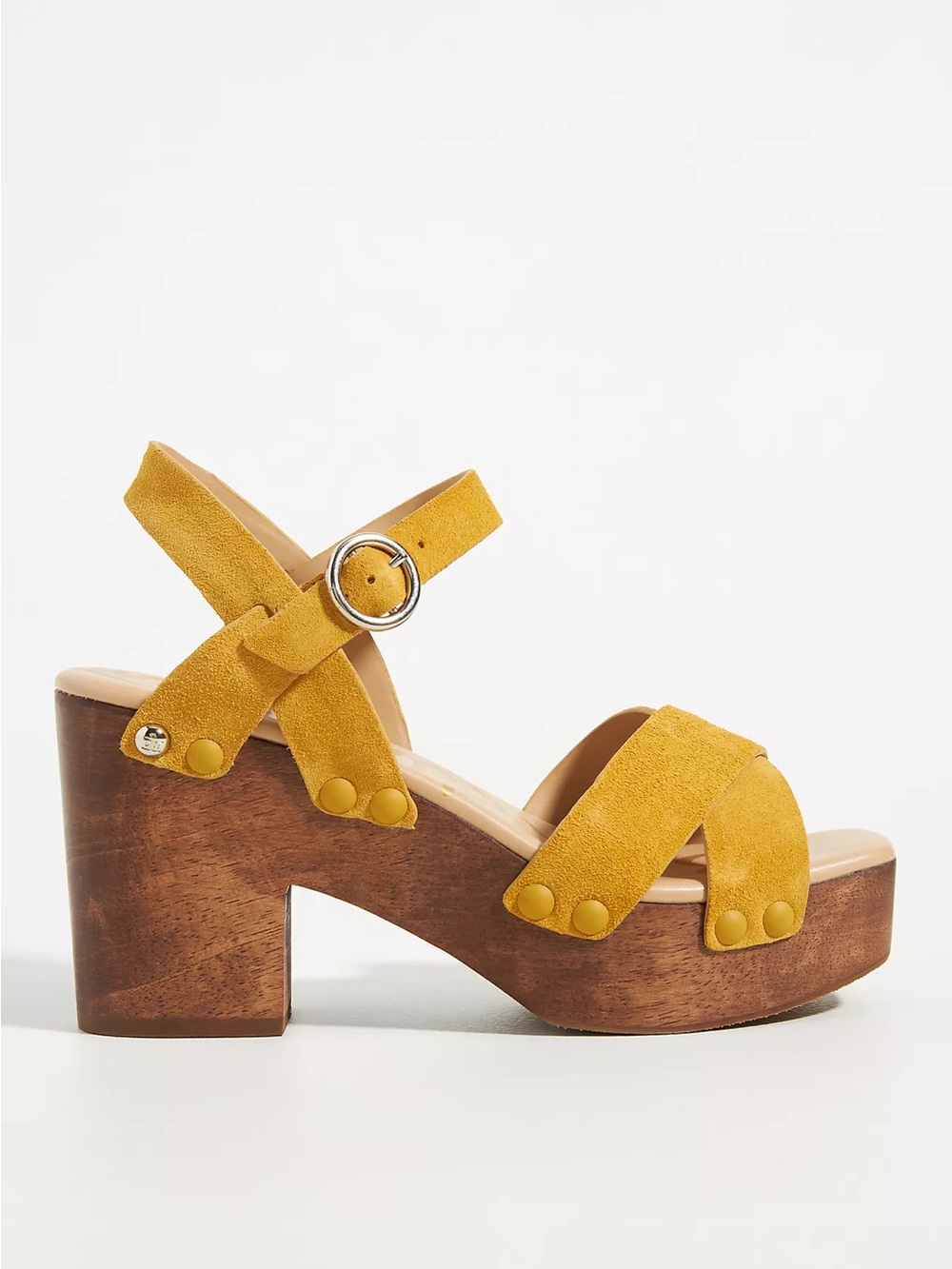 Sam Edelman Suede Platform Sandals in Mustard Yellow - Women's